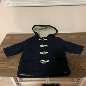 Baby Gap hooded  pea coat size 12-18 months navy blue